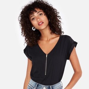 EXPRESS gold zipper black blouse $$ SOLD $$